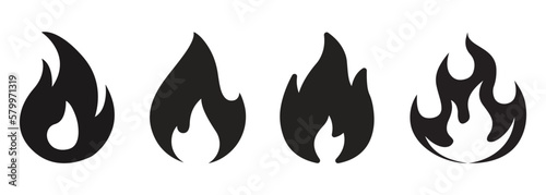  fire flame icon set