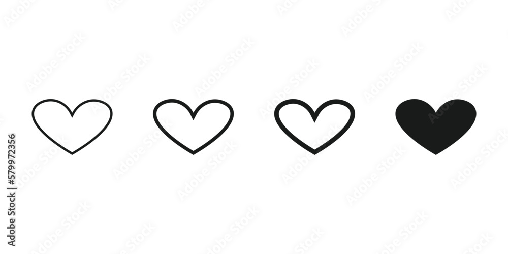 heart icons, concept of love, linear icons