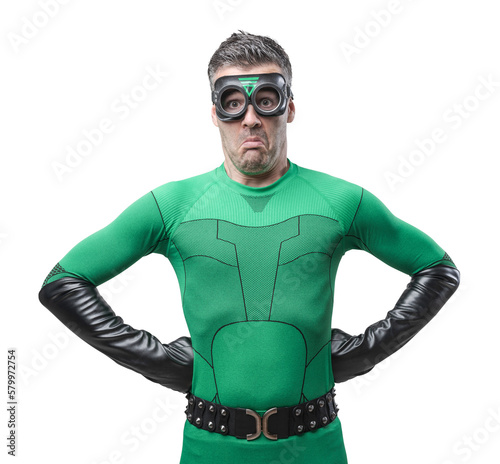 Disappointed funny superhero