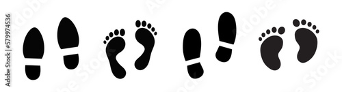  Footprint vector icons collection