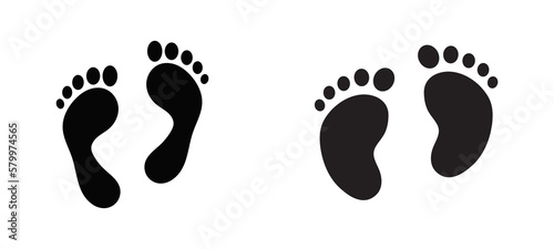  Footprint vector icons set