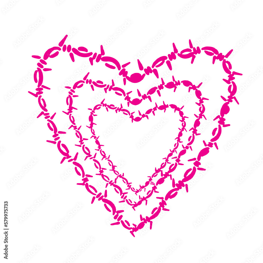 Pink Barbed wire shaped heart