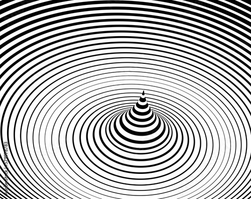 Black and white optical illusion. Abstract lines