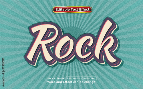 Rock text editable vector text effect