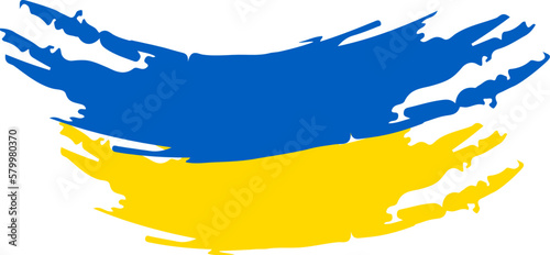 Flag ukraine brush painted