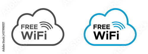  Free Wi-Fi logo zone in cloud