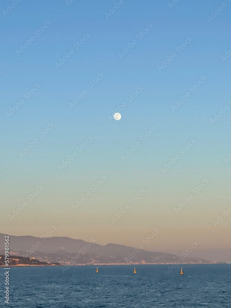 Moon at sunset