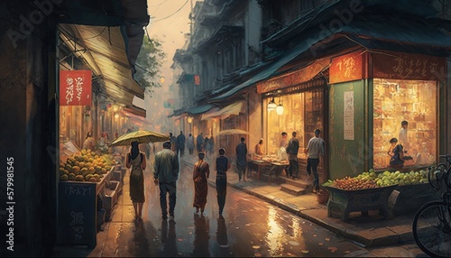 City Rhythms: A Realism and Impressionism Street Scene © midart