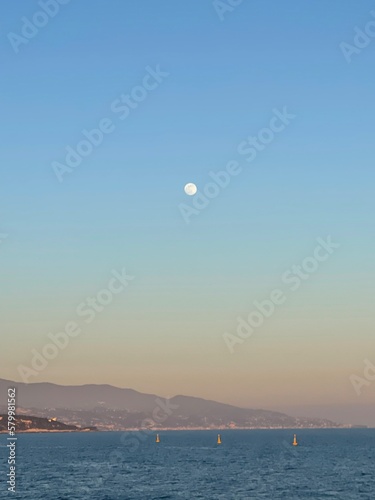 Fototapeta Naklejka Na Ścianę i Meble -  Moon at sunset