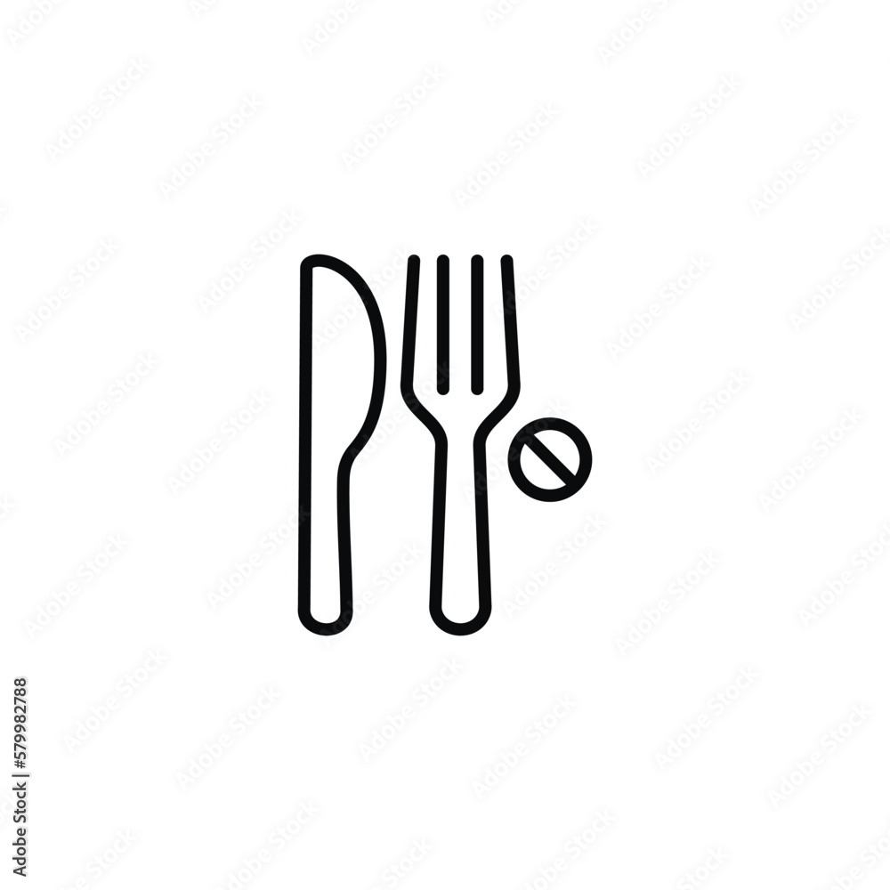Fasting line icon isolated on white background Fasting line icon isolated on white background