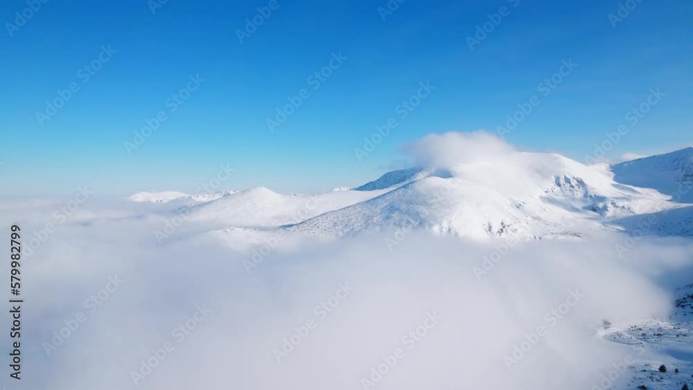 Snow Peaks Ski Resort Fog Storm Covered in Clouds Borovets Snow Peaks Ski Resort Fog Storm Covered in Clouds Borovets