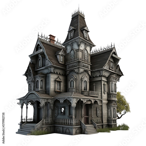 3D haunted house created with generative AI