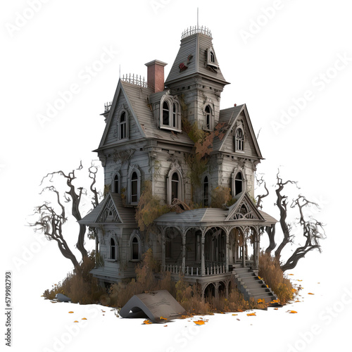 3D haunted house created with generative AI