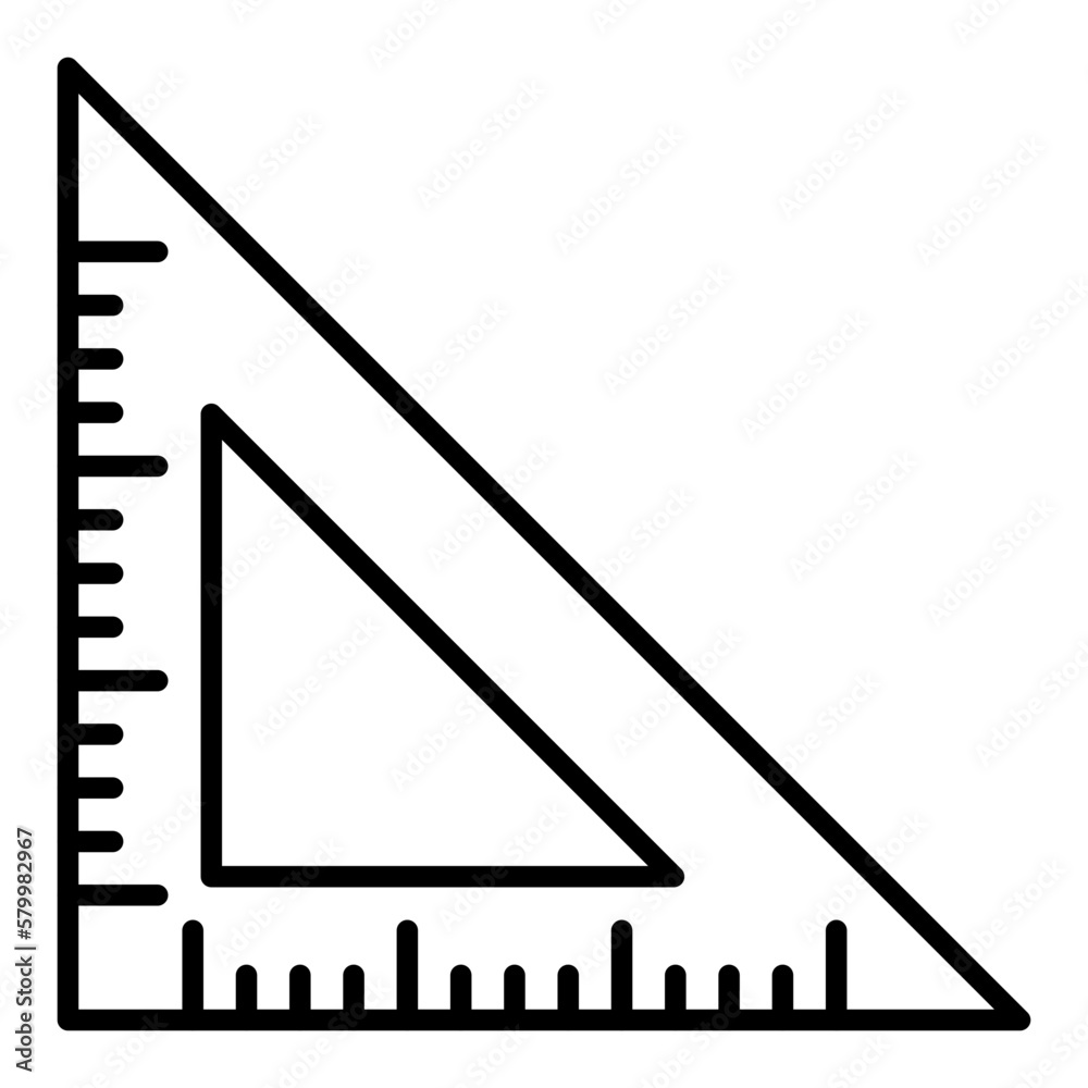 Triangular Ruler Line Icon