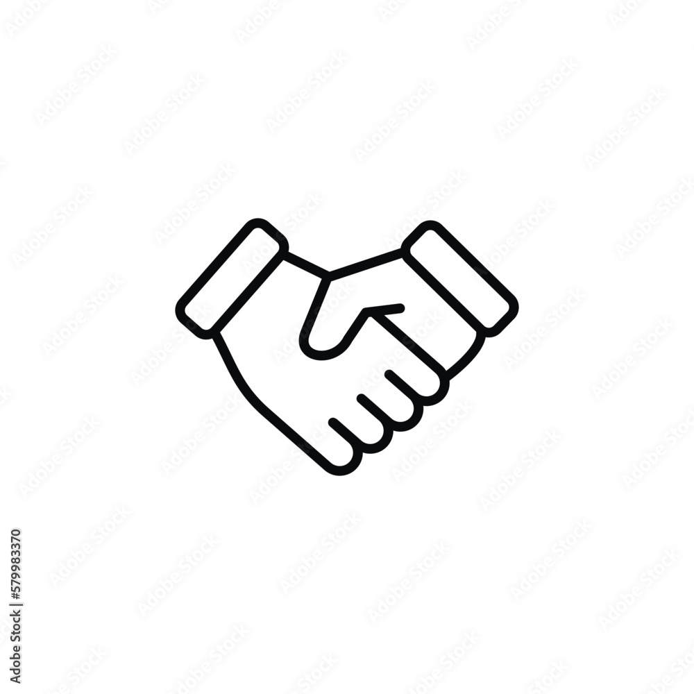 Handshake line icon isolated on white background