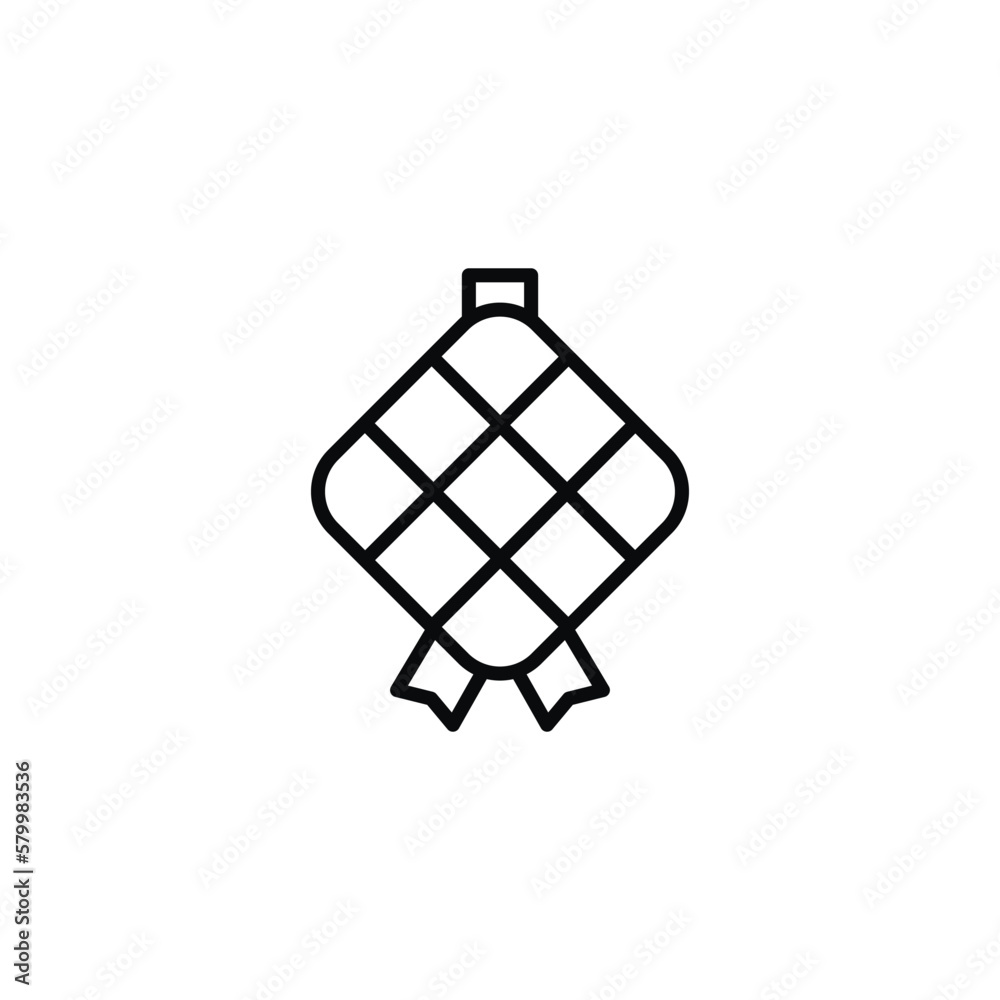 Ketupat line icon isolated on white background