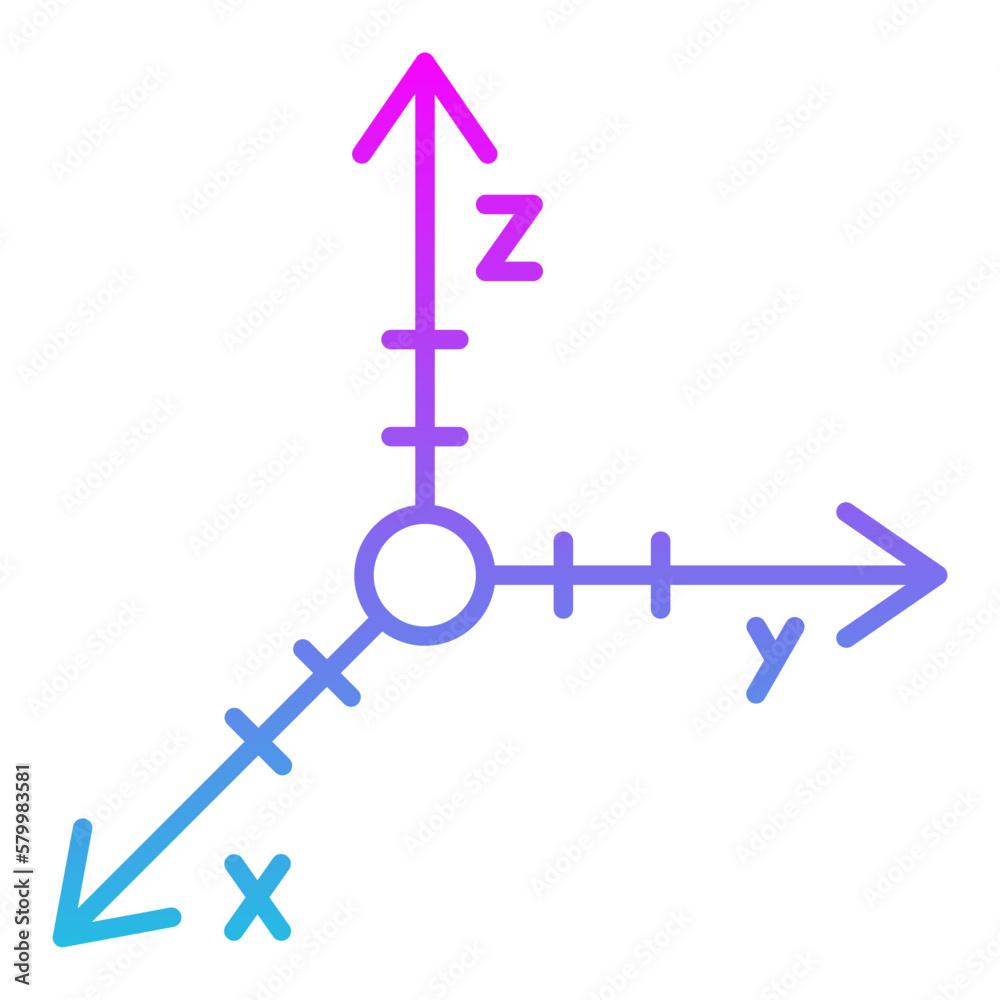 Coordinate Axis Line Gradient Icon Coordinate Axis Line Gradient Icon