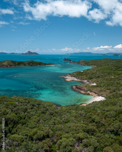 Aerial view of beautiful Whitehaven Beach in the Whitsundays © Mel Campbell