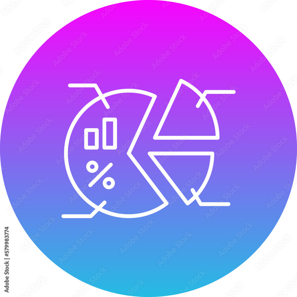 Pie Chart Gradient Circle Line Inverted Icon Pie Chart Gradient Circle Line Inverted Icon