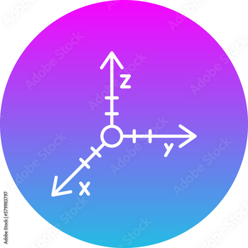 Coordinate Axis Gradient Circle Line Inverted Icon