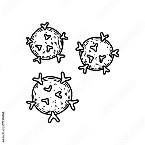 T-killer cells isolated on white background. Hand drawn scientific microbiology vector illustration in sketch style. Adaptive immune system