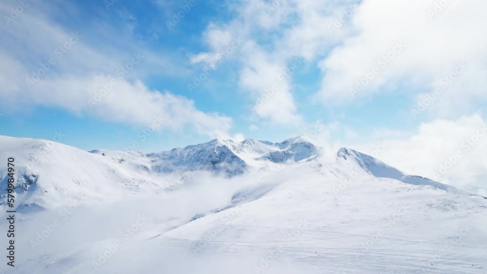 Snow Peaks Ski Resort Slow Rise Above Clouds Borovets Snow Peaks Ski Resort Slow Rise Above Clouds Borovets