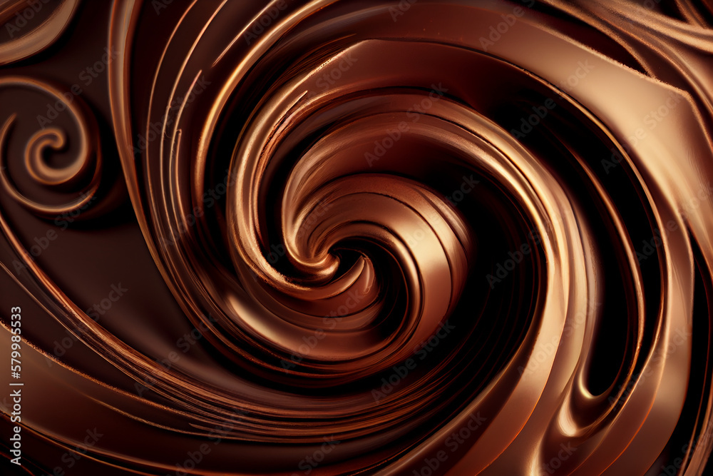 Chocolate texture. chocolate swirl. generative ai Chocolate texture. chocolate swirl. generative ai