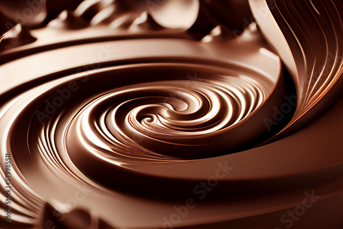 Chocolate texture. chocolate swirl. generative ai 