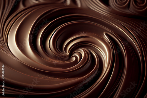 Chocolate texture. chocolate swirl. generative ai 