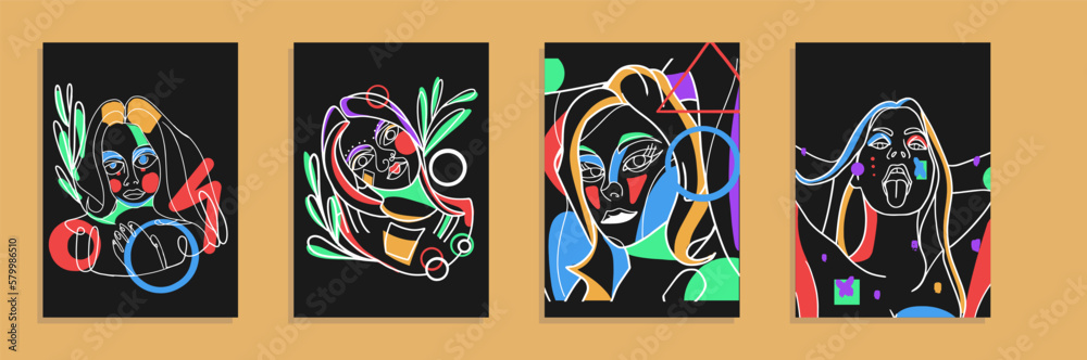 Expressive Silhouettes: Trendy Hand-Drawn Vector Illustrations of Abstract Faces, Hands, and Shapes in Minimalistic Style Expressive Silhouettes: Trendy Hand-Drawn Vector Illustrations of Abstract Faces, Hands, and Shapes in Minimalistic Style