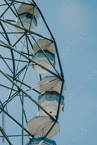 wheel against blue sky