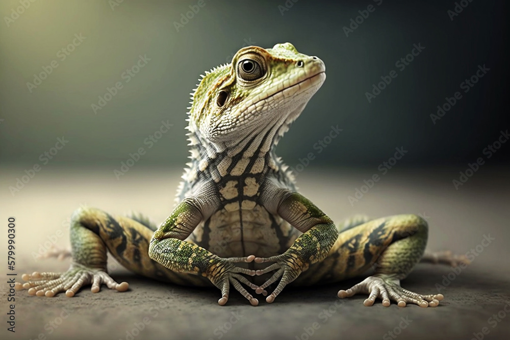 lizard in a yoga pose