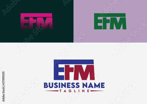 Letter EFM logo design, EFM letter logo photo