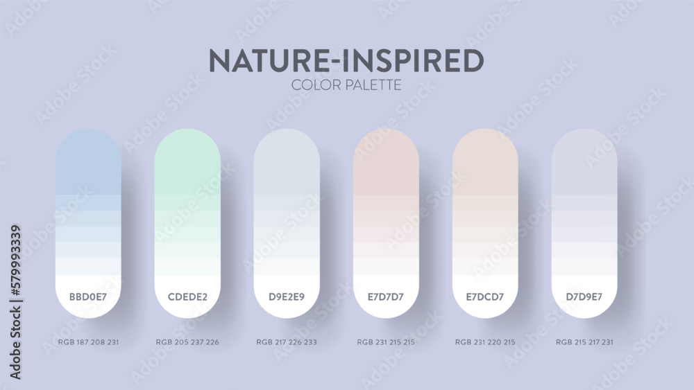 Color palette in Nature Inspired colour theme collections. Color ...