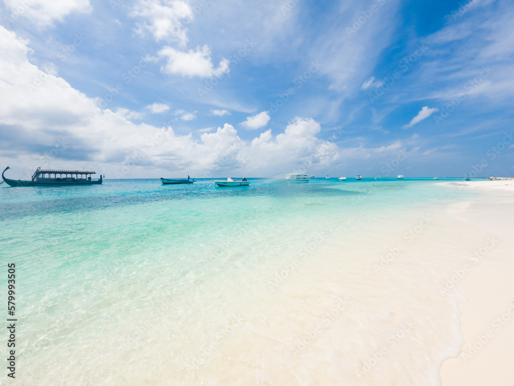 Fototapeta premium amazing tropical beach background white sand and clear blue water