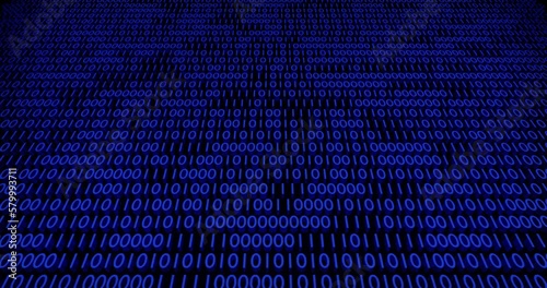 Wall of 0 and 1 numbers. Zero and one digits. Running zero and one animation.