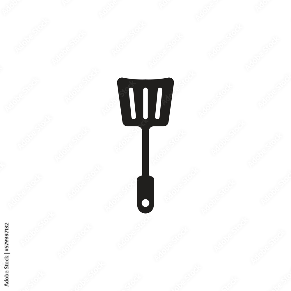 silhouette of cooking spoon for frying vector logo icon. silhouette of cooking spoon for frying vector logo icon.