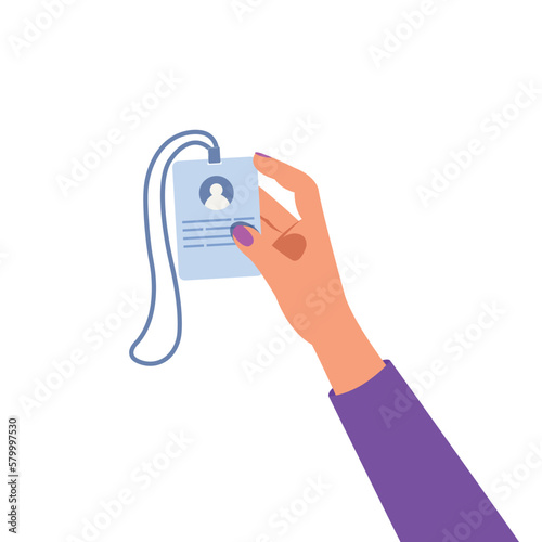 hand holding ID card, Employee ID, Identity Card concept.