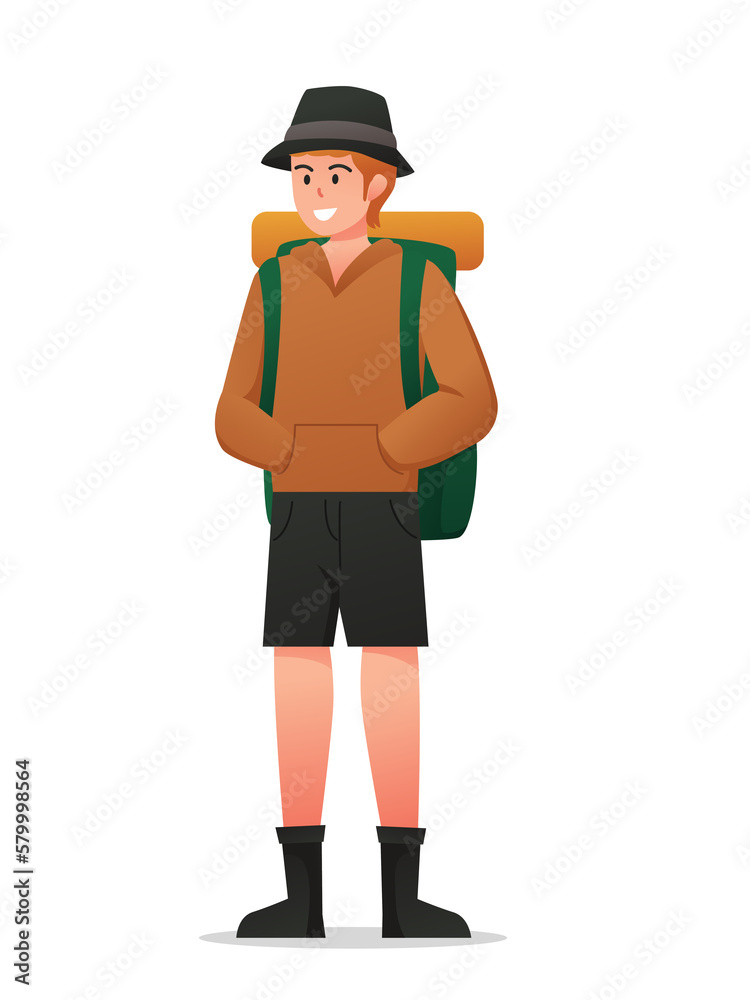 Characters of camping traveling people illustration
