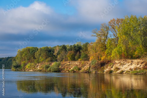 autumn landscape with trees and lake © Александр Арендарь