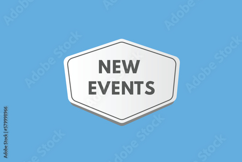 New Events text Button. New Events Sign Icon Label Sticker Web Buttons