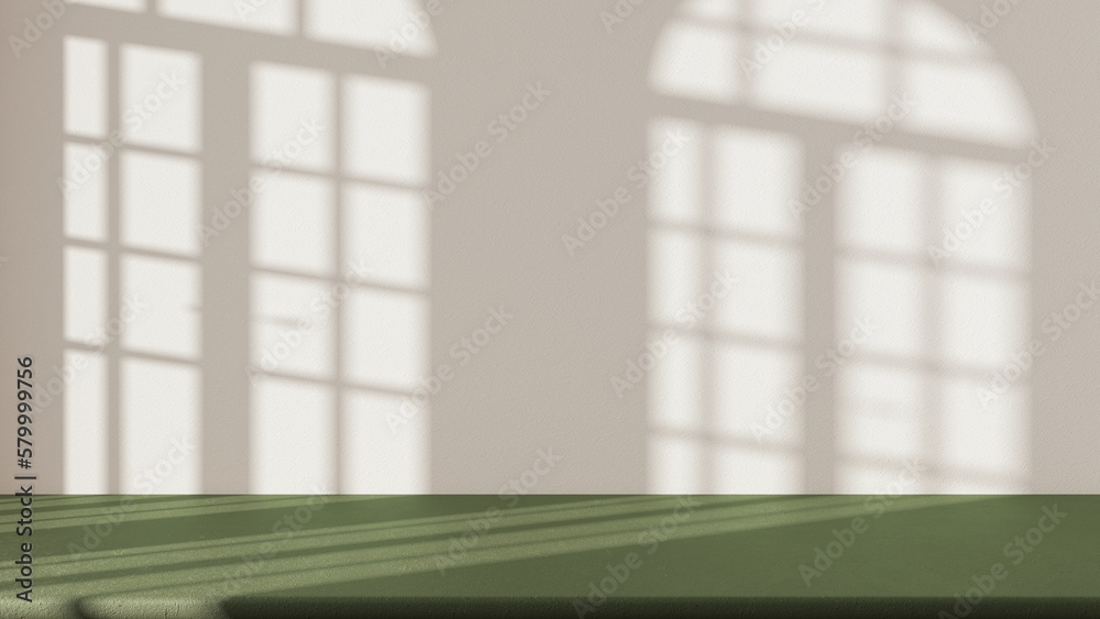 © ArchiVIZ - Green marble table with white stucco wall background with window light beam and shadow. Product presentation mock up. Empty interior design concept © ArchiVIZ - Green marble table with white stucco wall background with window light beam and shadow. Product presentation mock up. Empty interior design concept