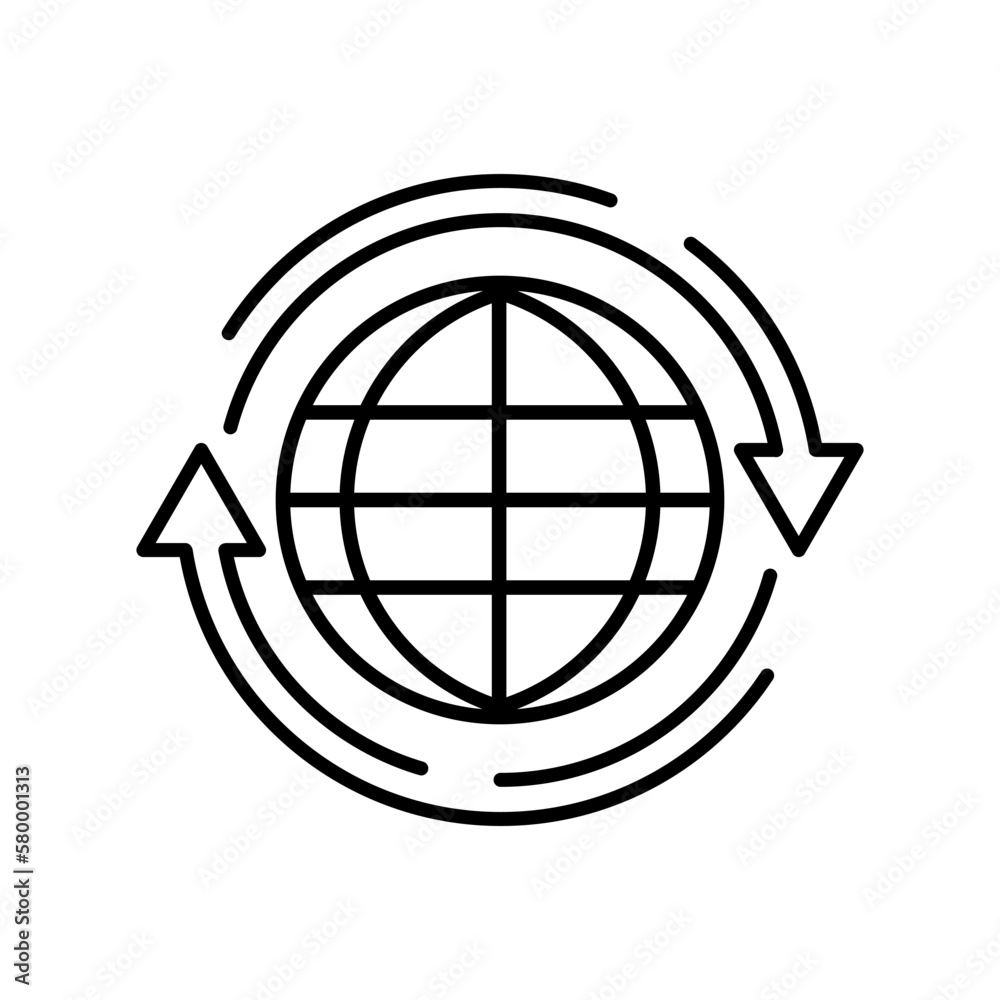 globe with arrows logo template illustration globe with arrows logo template illustration
