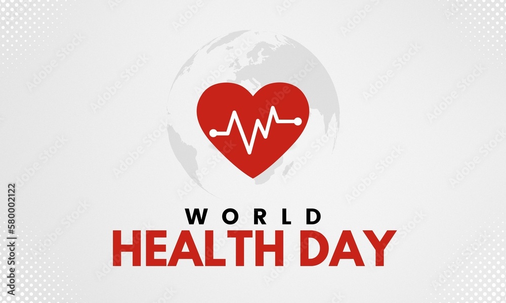 World Health Day concept Design with red heart beating