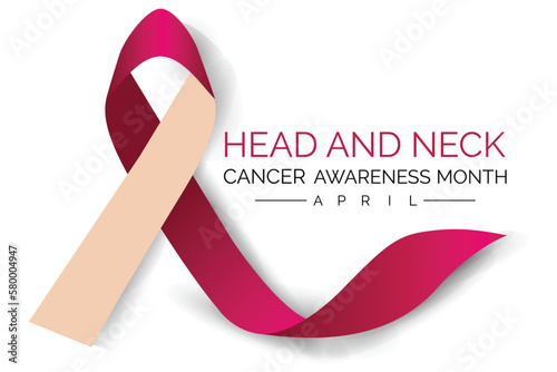 Head and Neck Cancer Awareness Calligraphy Poster Design. April is Cancer Awareness Month. Vector. Vector illustration