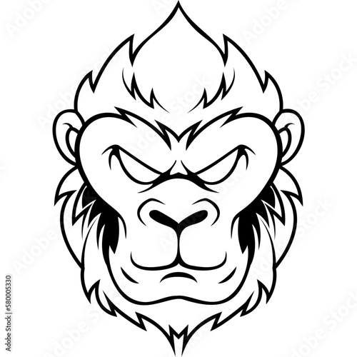 Canvas Print monkey animal character mascot sport team badge