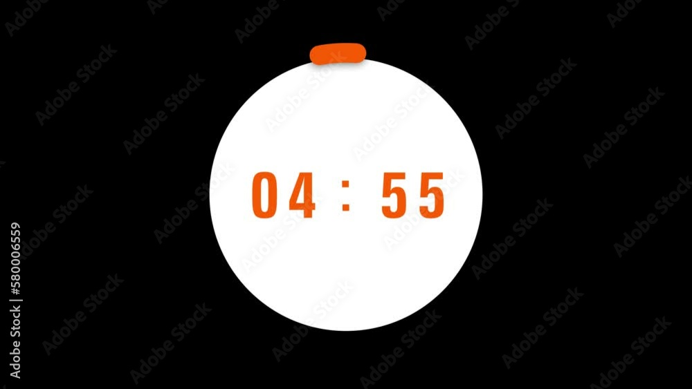 New 5 minute countdown. 5 Minute Clock countdown animation Timer