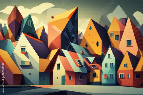 Vibrant Geometric Village © Igor