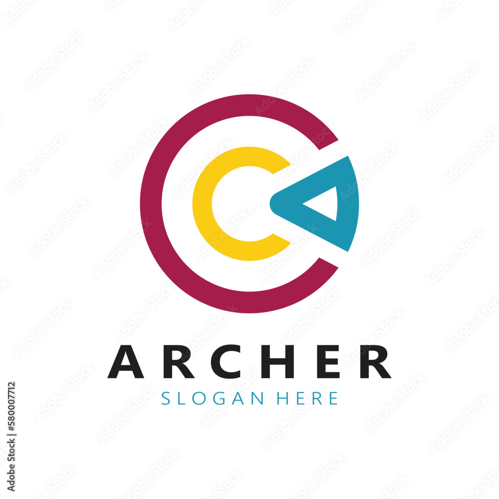 Fototapeta premium arrow logo template illustration,for arrow logo,goal,target,business,finance,motivation,vector