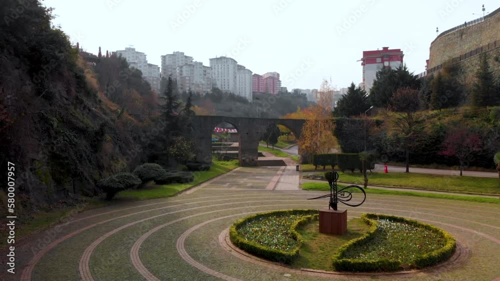 4k Aerial view of Zagnos park in Trabzon city, Spring season 4k Aerial view of Zagnos park in Trabzon city, Spring season